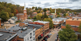 Small town viewed from above
